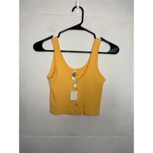 NEW Urban Outfitters Out From Under Yellow RIbbed Cropped Tank Top Size M/L
